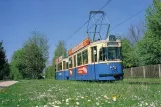 Postcard: Munich tram line 12 with railcar 2410 near Euro-Industriepark (1990)