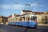 Postcard: Munich tram line 25 with articulated tram 102 on Reichenbachbrücke (1968)
