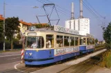 Postcard: Munich tram line 26 with railcar 2464 at Limmatstr. (1989)