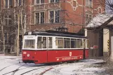 Postcard: Naumburg (Saale) railcar 23 in front of the depot Naumburger Straßenbahn  (Heinrich-von-Stephan-Platz) (1995)