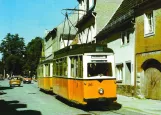 Postcard: Naumburg (Saale) tourist line 4 with railcar 26 on Michaelisstraße (1988)