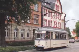 Postcard: Naumburg (Saale) tourist line 4 with railcar 37 on Jägerplatz (2008)
