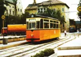 Postcard: Naumburg (Saale) tourist line 4 with railcar 43 at Curt-Becker-Platz (1982)