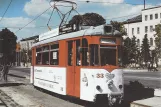 Postcard: Naumburg tourist line 4 with railcar 33 close by Curt-Becker-Platz (1994)