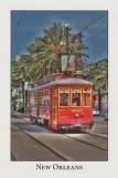 Postcard: New Orleans line 47 Canal Streetcar with railcar 2003 at Canal / S Peters (2010)