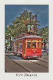 Postcard: New Orleans line 47 Canal Streetcar with railcar 2003 on Canal Street (2010)