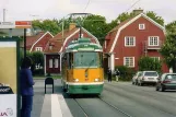 Postcard: Norrköping tram line 3 with articulated tram 67 at Marielund (2001)
