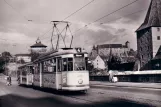 Postcard: Nuremberg tram line 4 with railcar 203 on Hallertorbrücke (1960)