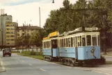 Postcard: Oslo railcar 121 on Kirkeveien (1950-1960)