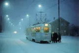 Postcard: Oslo tram line 11 with railcar 205 at Grefsen stasjon (1977)