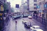 Postcard: Oslo tram line 5 in the intersection Akersgata/Karl Johans gate (1966)