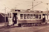 Postcard: Porto railcar 140 in front of Boavista (1960)