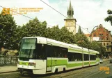 Postcard: Prague tram line 18 with low-floor articulated tram 9103 at Karlovy lázĕ (1996)