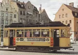 Postcard: Regensburg railcar 28 on Arnulftsplatz (1964)