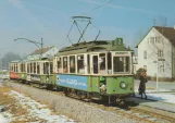 Postcard: Reutlingen tram line 2 with railcar 63 outside Südbahnhof (1974)