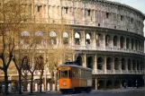 Postcard: Rome tram line 13 with railcar 2073 close by Colosseo (1980)