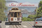 Postcard: San Francisco cable car Powell-Hyde with cable car 27 near Russian Hill (2016)