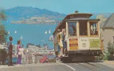 Postcard: San Francisco cable car Powell-Hyde with cable car 516 near Hyde & North Point (1970)