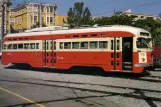 Postcard: San Francisco E-Embarcadero Steetcar with railcar 1704 near Church & Dubcoe (1985)