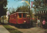 Postcard: Santa Clara History Park Line with railcar 124 at St. James Park (1988)