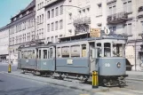 Postcard: Schaffhausen tram line 1 with railcar 10 at Bahnhof (1961)