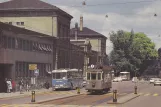 Postcard: Schaffhausen tram line 1 with railcar 11 at Bahnhof (1960)