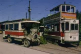 Postcard: Skjoldenæsholm bilevel rail car 50 in front of The tram museum (2004)