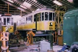 Postcard: Skjoldenæsholm railcar 437 during restoration The tram museum (1985)