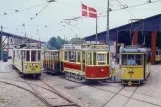 Postcard: Skjoldenæsholm standard gauge with railcar 437 on the entrance square The tram museum (1998)