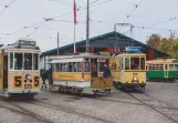 Postcard: Skjoldenæsholm standard gauge with railcar 575 on the entrance square The tram museum (2012)