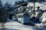 Postcard: Stockholm tram line 14 with railcar 178 at Korpmossevägen (1963-1964)