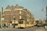 Postcard: The Hague extra line 5 with railcar 824 on Weimarstraat (1963)