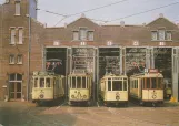 Postcard: The Hague railcar 164 in front of the depot Lijsterbesstraat (1975)