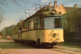 Postcard: Trondheim tram line 9, Gråkallbanen with railcar 5 on Kongens gate (1966)