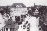 Postcard: Ulm Circle line with railcar 12 on Münsterplatz (1912)