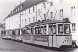 Postcard: Ulm tram line 1 with railcar 4 at Söflingen (1957)