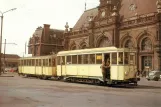 Postcard: Valenciennes tram line with railcar 22 at Gare  SNCF (1964)