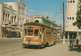 Postcard: Veracruz tram line Villa Del Mar with railcar 603 on Plaza Hidalgo (1975)