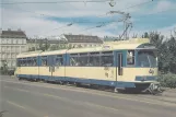 Postcard: Vienna regional line 515 - Badner Bahn with articulated tram 107 "Heri" on Karlsplatz (1984)