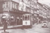 Postcard: Würzburg extra line 1 with railcar 19 on Domstraße (1930)