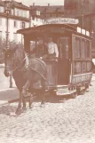 Postcard: Zürich horse tram line with horse tram 13 on Bahnhofstrasse (1898)