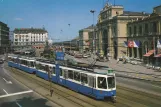 Postcard: Zürich tram line 11 with articulated tram 2043 on Bahnhofplatz (2000)