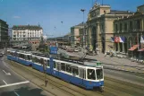 Postcard: Zürich tram line 11 with articulated tram 2043 on Bahnhofplatz HB (2000)