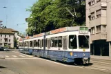 Postcard: Zürich tram line 11 with articulated tram 2044 on Stampfenbachstrasse (1981)