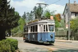 Postcard: Zürich tram line 15 with railcar 1534 on Röslistrasse (1984)