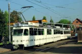 Postcard: Zürich tram line 4 with articulated tram 1601 at Hardturm (1990)