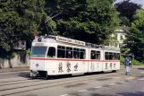Postcard: Zürich tram line 7 with articulated tram 1651 at Brunaustr. (1986)