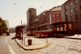 Potsdam extra line 98 with articulated tram 024 at Platz der Einheit/West (1990)