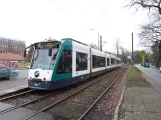 Potsdam tram line 96 with low-floor articulated tram 409 "Melbourne" at Waldstr./Horstweg (2018)