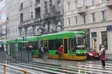Poznań tram line 13 with articulated tram 450 at Park Wilsona (2009)